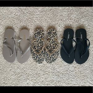 3 Pair Casual women’s flip flops size 6